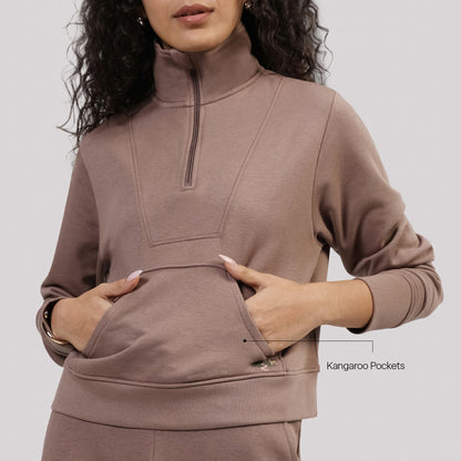 BlissTerry™ Cotton Pullover with Zipper