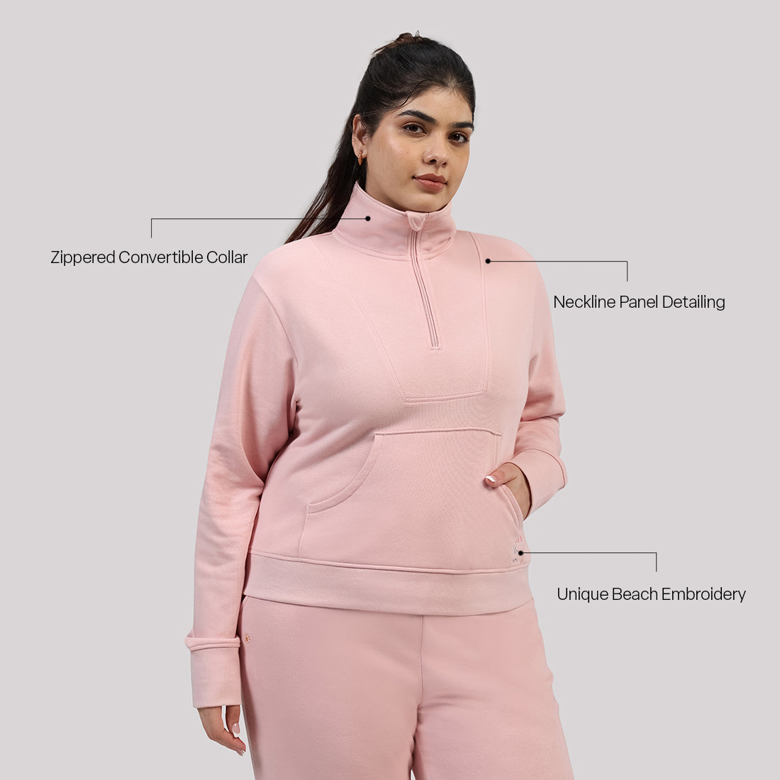 BlissTerry™ Cotton Pullover with Zipper