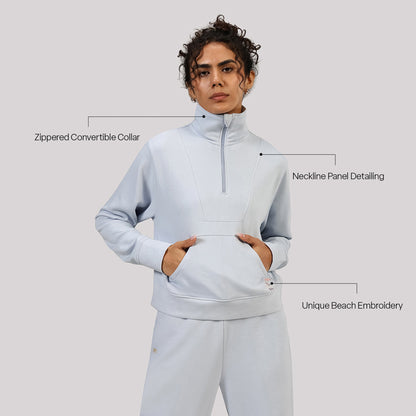 BlissTerry™ Cotton Pullover with Zipper