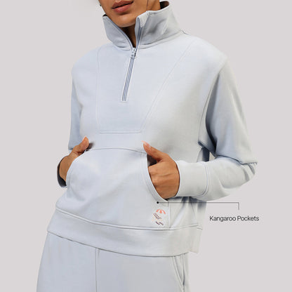 BlissTerry™ Cotton Pullover with Zipper
