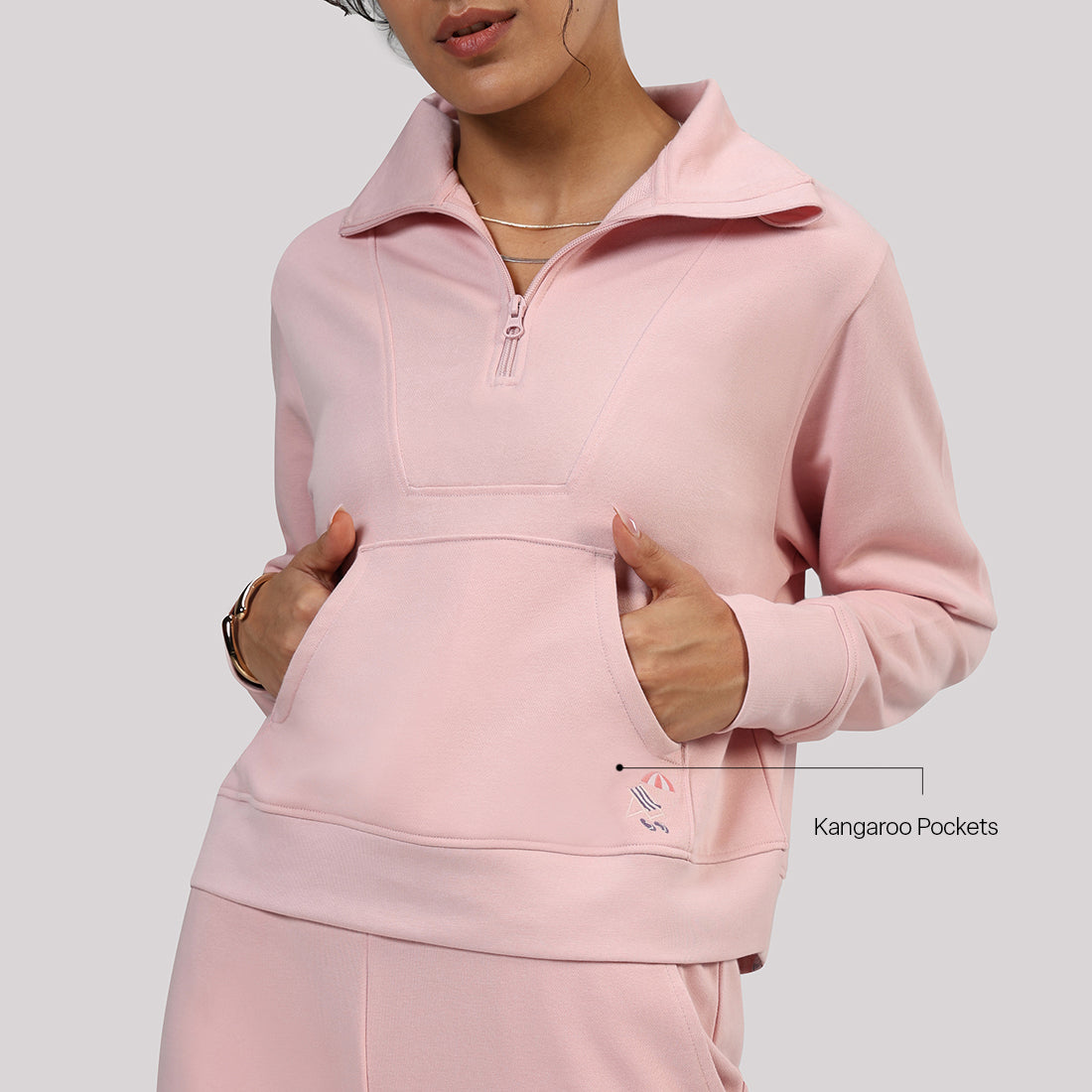 BlissTerry™ Cotton Pullover with Zipper