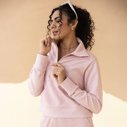 BlissTerry™ Cotton Pullover with Zipper