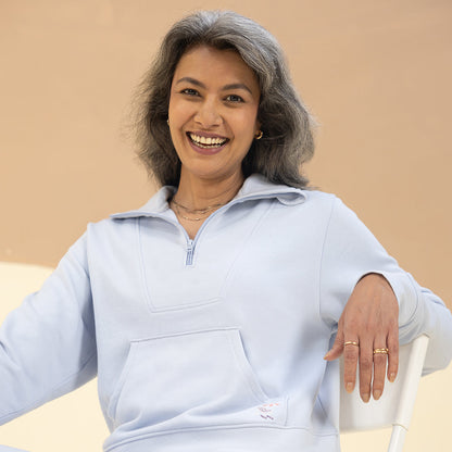 BlissTerry™ Cotton Pullover with Zipper