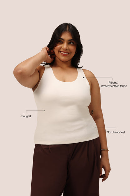 Blissentials Round Neck Built In Bra Top