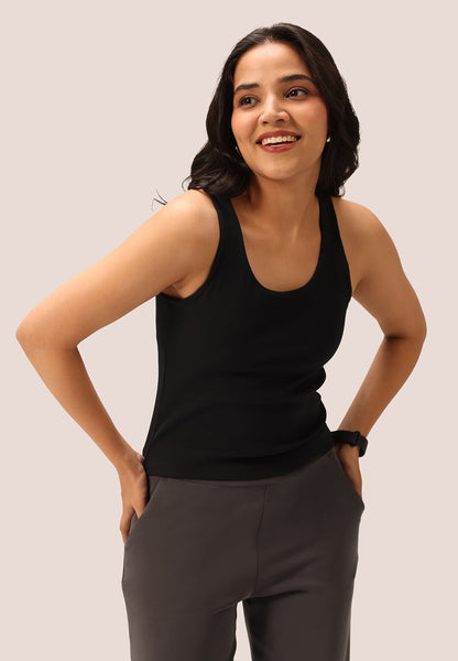 Blissentials Round Neck Built In Bra Top