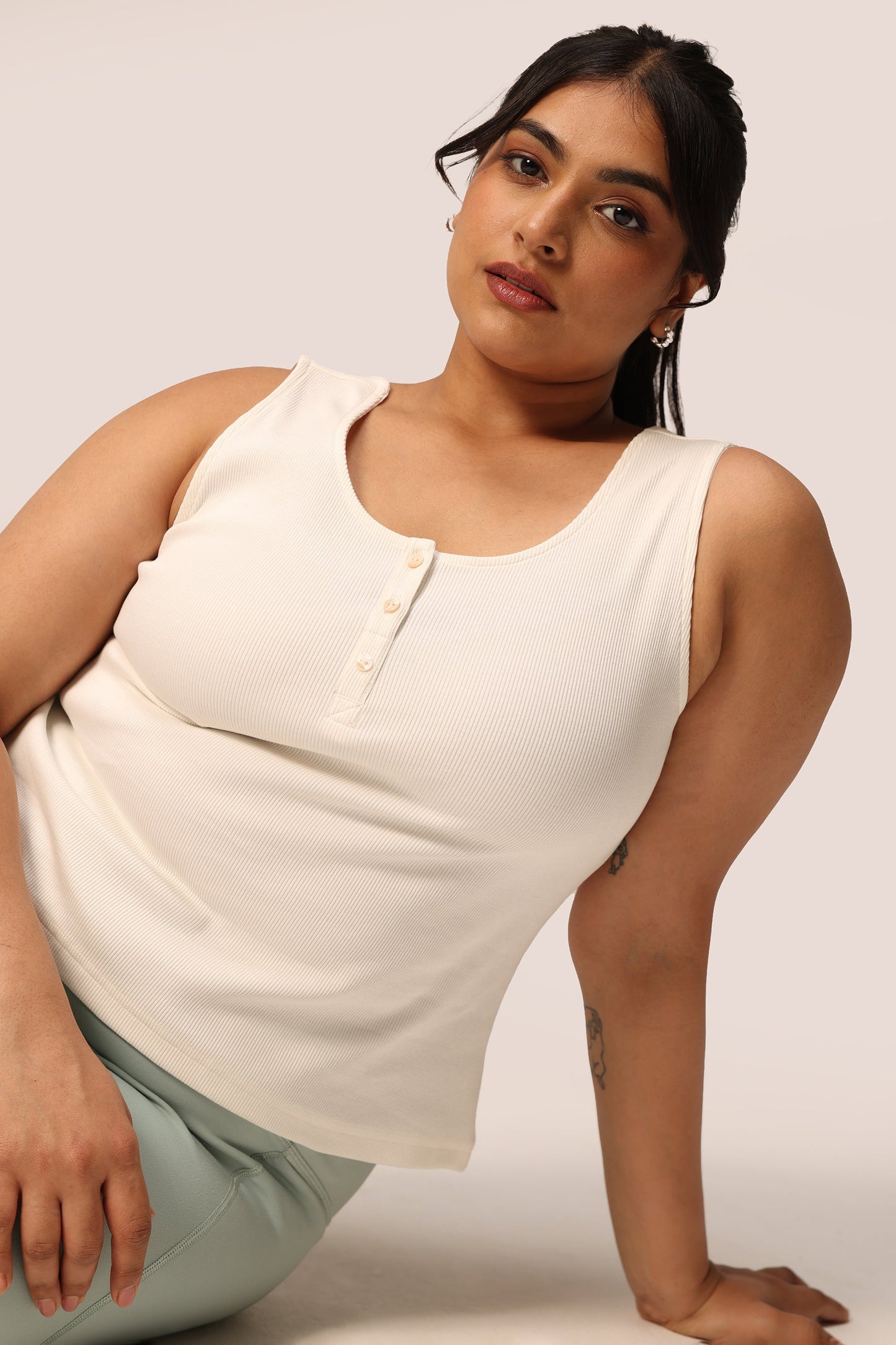 Blissentials Round Neck Henley Tank