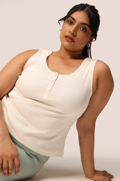 Blissentials Round Neck Henley Tank