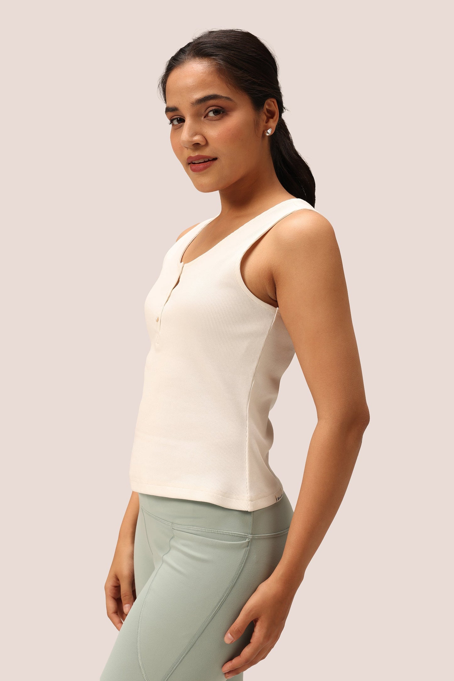 Blissentials Round Neck Henley Tank