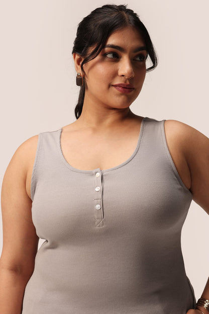 Blissentials Round Neck Henley Tank