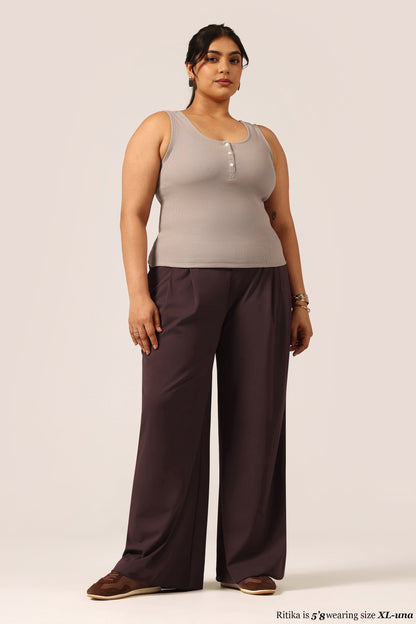 Blissentials Round Neck Henley Tank