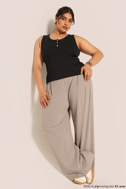 Blissentials Round Neck Henley Tank