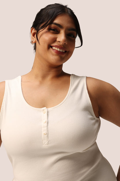 Blissentials Round Neck Henley Tank
