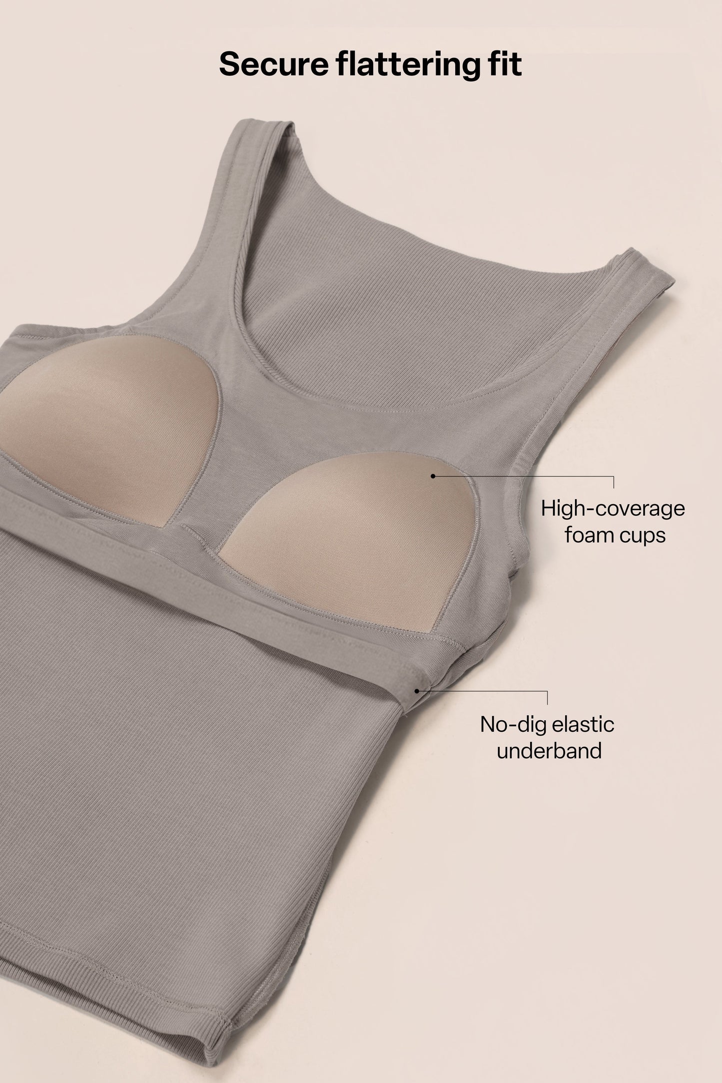Blissentials Square Neck Built In Bra Top