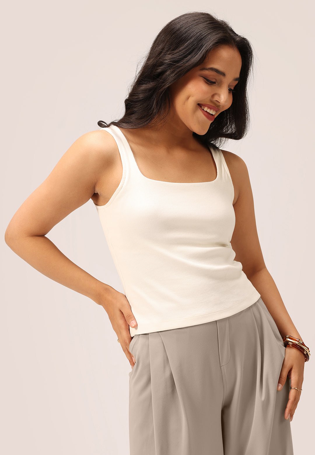 Blissentials Square Neck Built In Bra Top