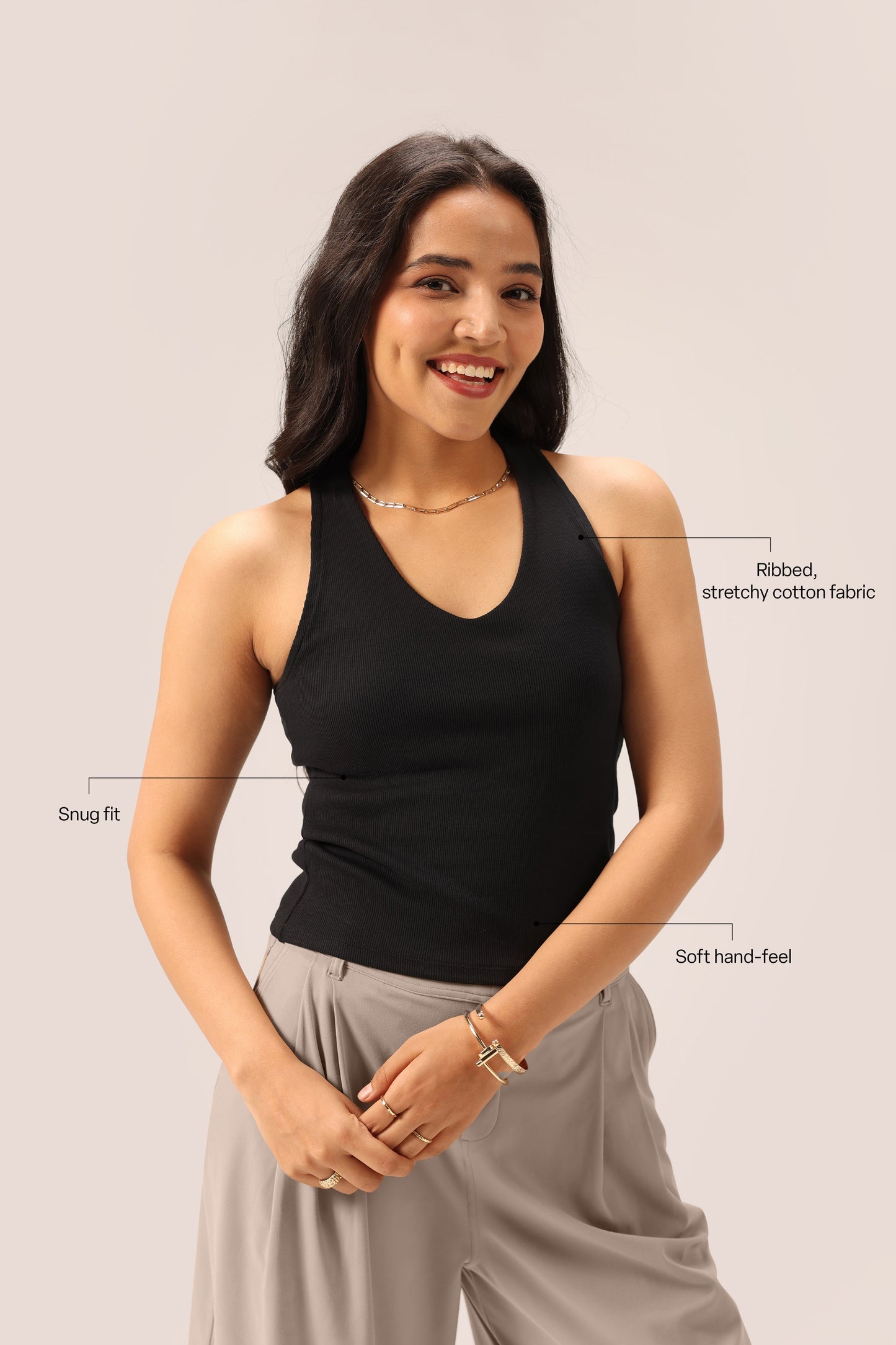 Blissentials V- Neck Racerback Built In Bra Top