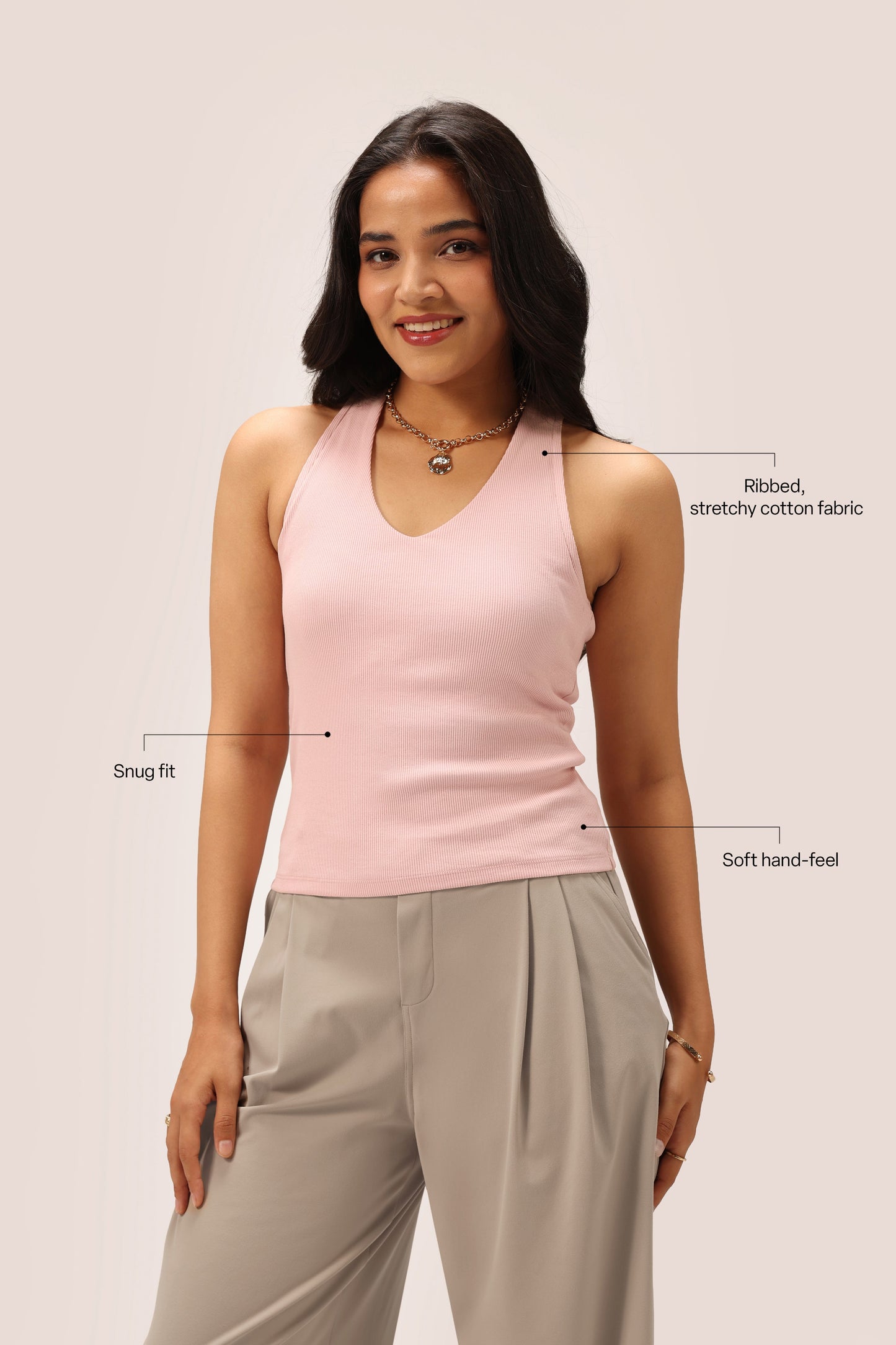 Blissentials V- Neck Racerback Built In Bra Top