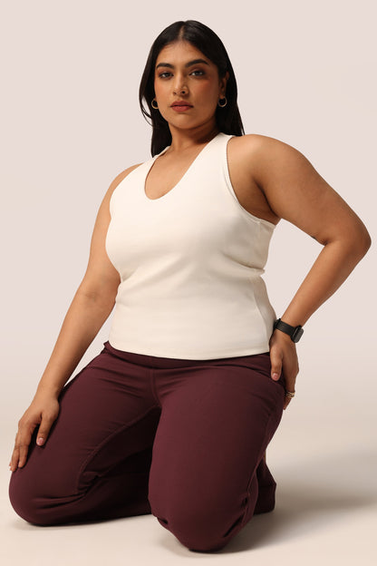Blissentials V- Neck Racerback Built In Bra Top