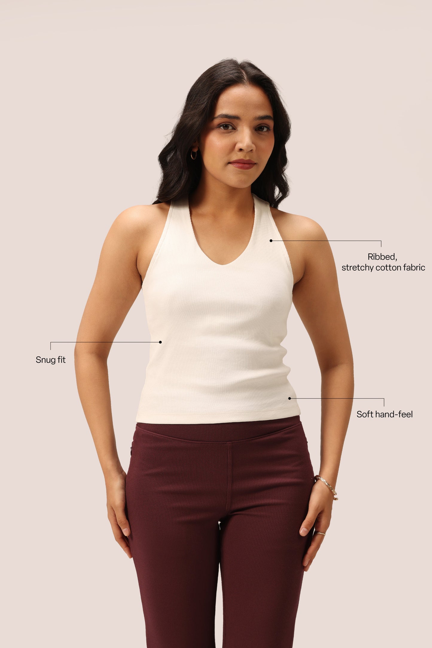 Blissentials V- Neck Racerback Built In Bra Top