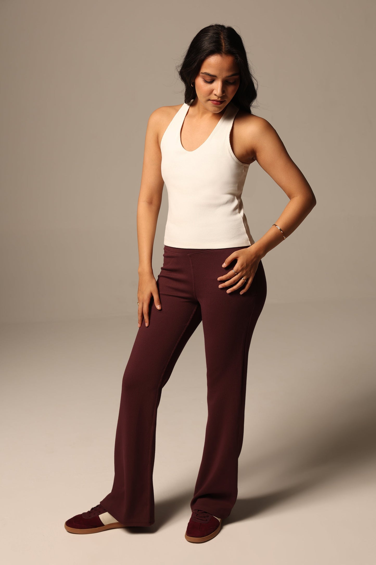 Blissentials V- Neck Racerback Built In Bra Top