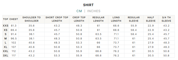 Size Chart for Rareism Women's Aveny Red Cotton Full Sleeve Boxy Plain Shirt