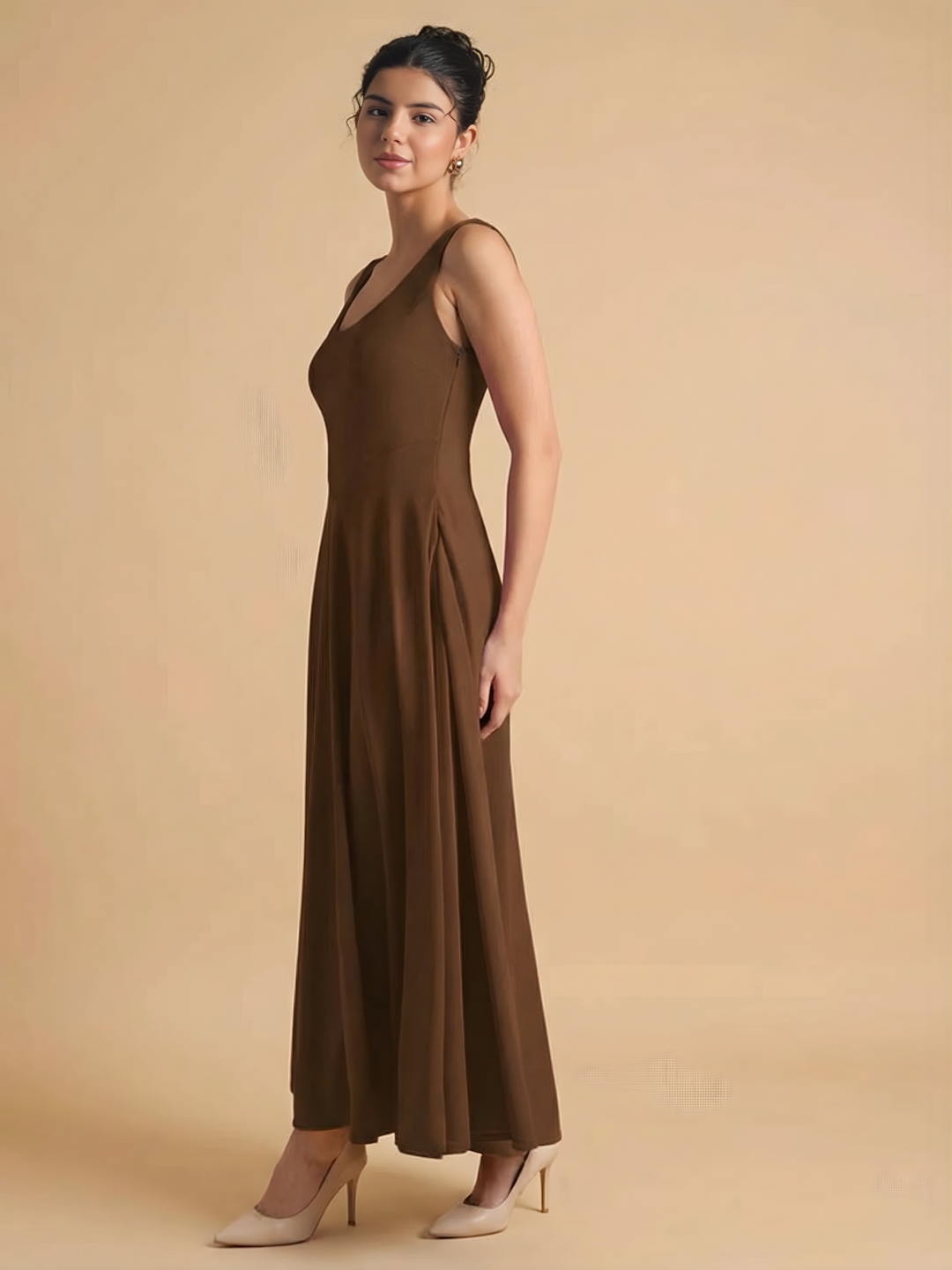 Stretchable Corset Fit & Flare Midi Dress