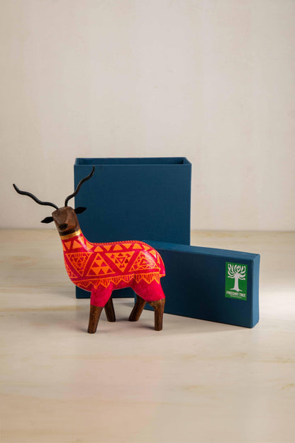 Dancing Deer Hand Painted Animal Figurine