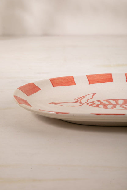 Toddy Palm Ceramic Oval Wall Plate