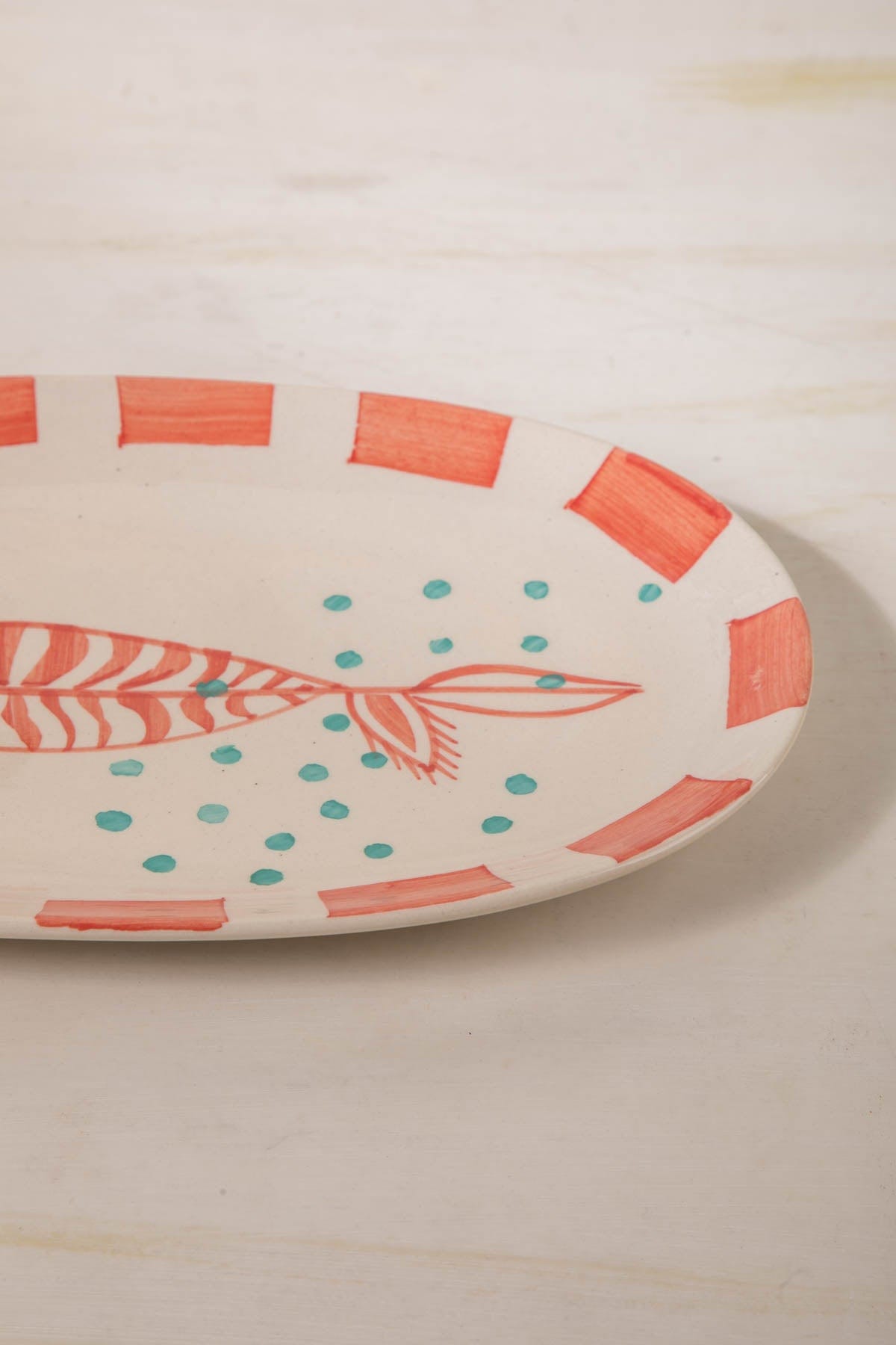 Toddy Palm Ceramic Oval Wall Plate
