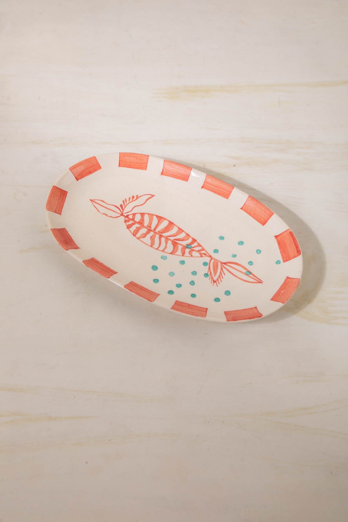 Toddy Palm Ceramic Oval Wall Plate