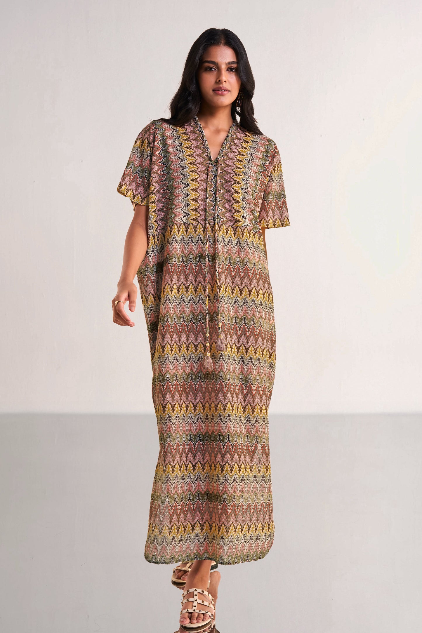 MULTICOLOUR CROCHET KNIT MAXI