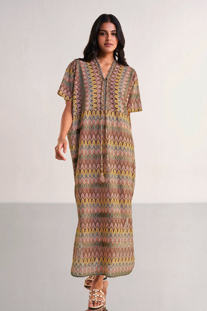 MULTICOLOUR CROCHET KNIT MAXI