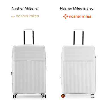 Nasher Miles Krabi Expander Hard-Sided Polypropylene Check-in Luggage White 28 inch |75 Trolley Bag