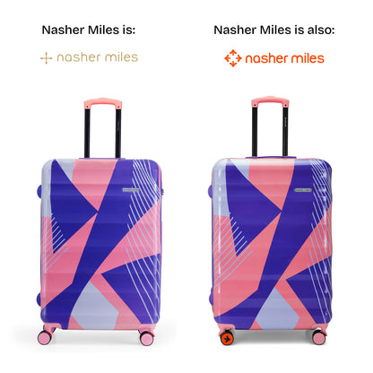 Nasher Miles Chicago Hard-Sided Polycarbonate Printed Check-in Luggage Pink Grey 28 inch (75) Trolley Bag