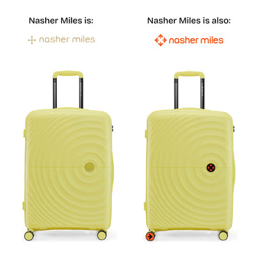 Nasher Miles Seattle Hard-Sided Polypropylene Check-in Luggage Yellow 24 inch |65 Trolley Bag