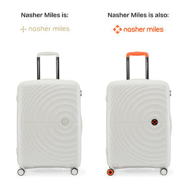Nasher Miles Seattle Hard-Sided Polypropylene Check-in Luggage White 24 inch |65 Trolley Bag