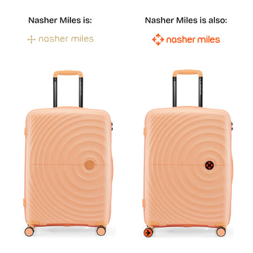 Nasher Miles Seattle Hard-Sided Polypropylene Check-in Luggage Peach 24 inch |65 Trolley Bag