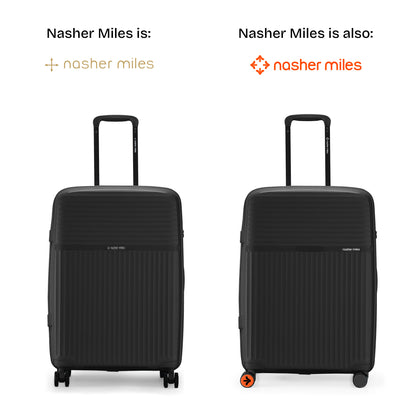 Nasher Miles Krabi Expander Hard-Sided Polypropylene Check-in Luggage Black 24 inch |65 Trolley Bag