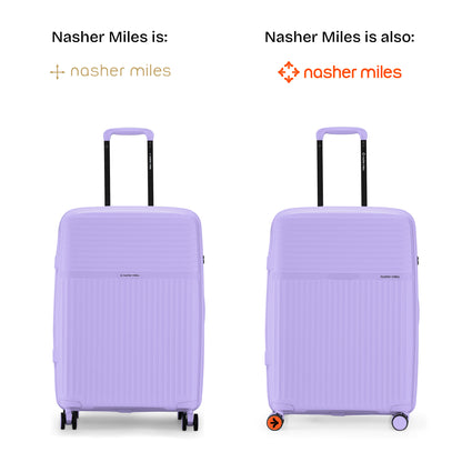 Nasher Miles Krabi Expander Hard-Sided Polypropylene Check-in Luggage Pastel Purple 24 inch |65 Trolley Bag