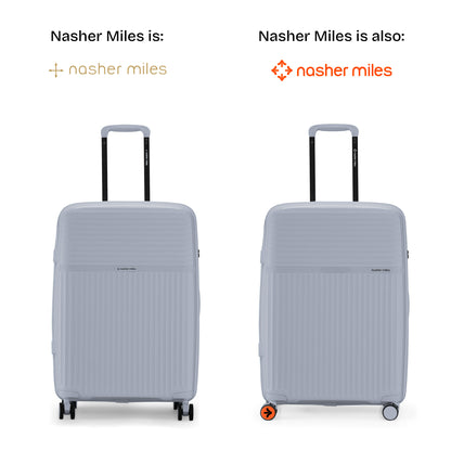 Nasher Miles Krabi Expander Hard-Sided Polypropylene Check-in Luggage Grey 24 inch |65 Trolley Bag