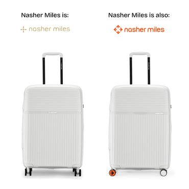 Nasher Miles Krabi Expander Hard-Sided Polypropylene Check-in Luggage White 24 inch |65 Trolley Bag