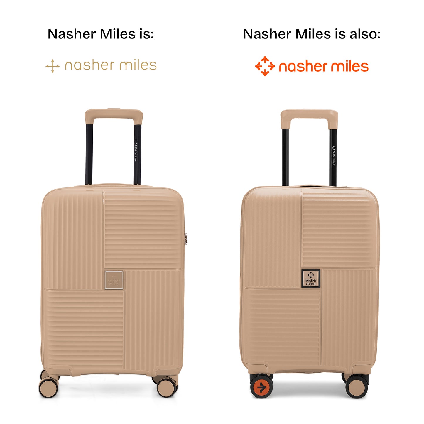 Nasher Miles Singapore Hard-Sided Polypropylene Cabin Luggage Champagne 20 inch |55 Trolley Bag