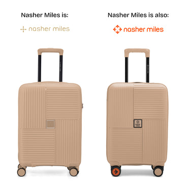Nasher Miles Singapore Hard-Sided Polypropylene Cabin Luggage Champagne 20 inch |55 Trolley Bag