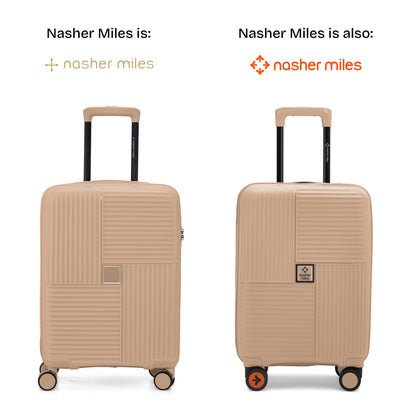 Nasher Miles Singapore Hard-Sided Polypropylene Cabin Luggage Champagne 20 inch |55 Trolley Bag