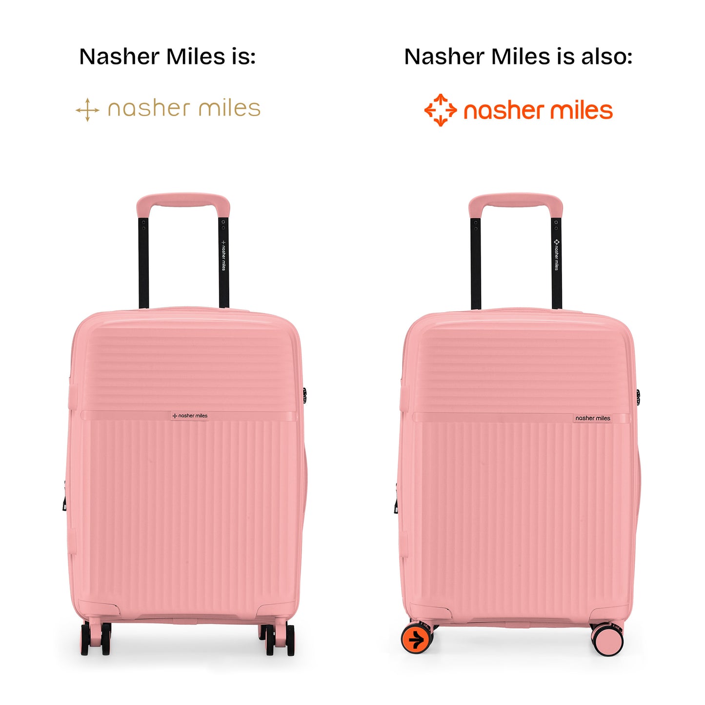 Nasher Miles Krabi Expander Hard-Sided Polypropylene Cabin Luggage Peach 20 inch |55 Trolley Bag