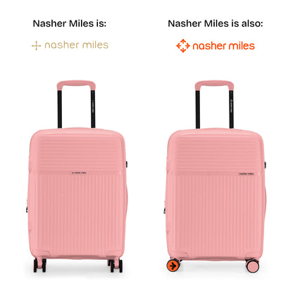 Nasher Miles Krabi Expander Hard-Sided Polypropylene Cabin Luggage Peach 20 inch |55 Trolley Bag