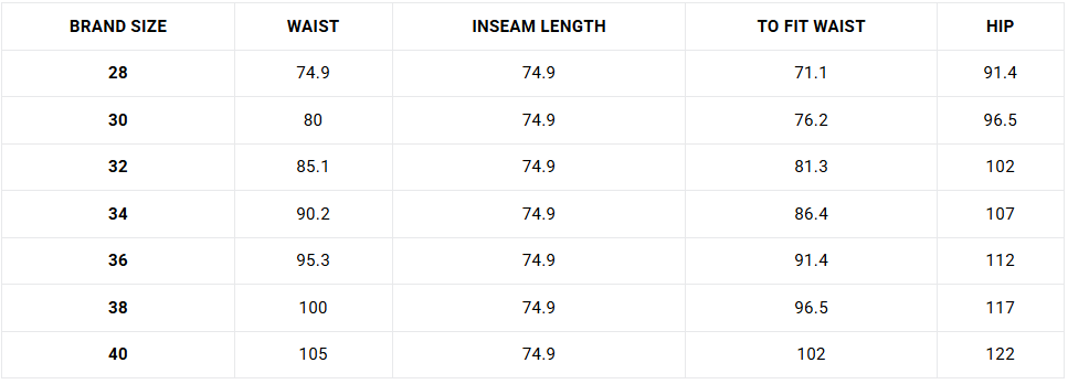 Size Guide