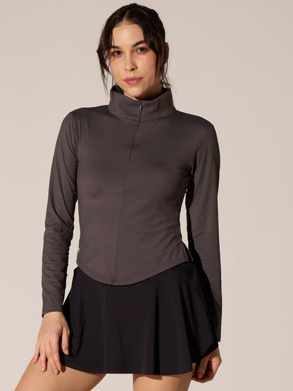 Charcoal Zip-It-Up Top