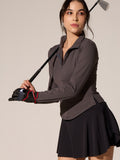Charcoal Zip-It-Up Top | Cava at Broadway