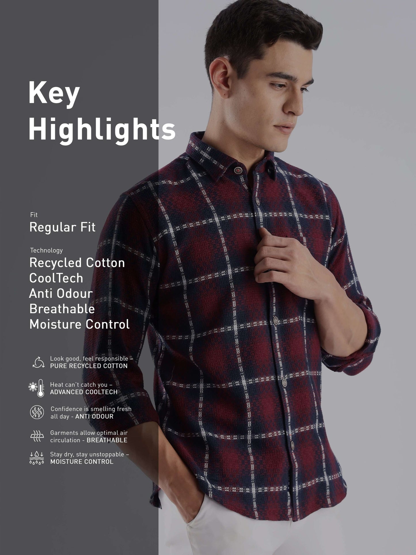 Denmark Shirt |Moisture Control + Anti Odour  CHECKEREDMAZE