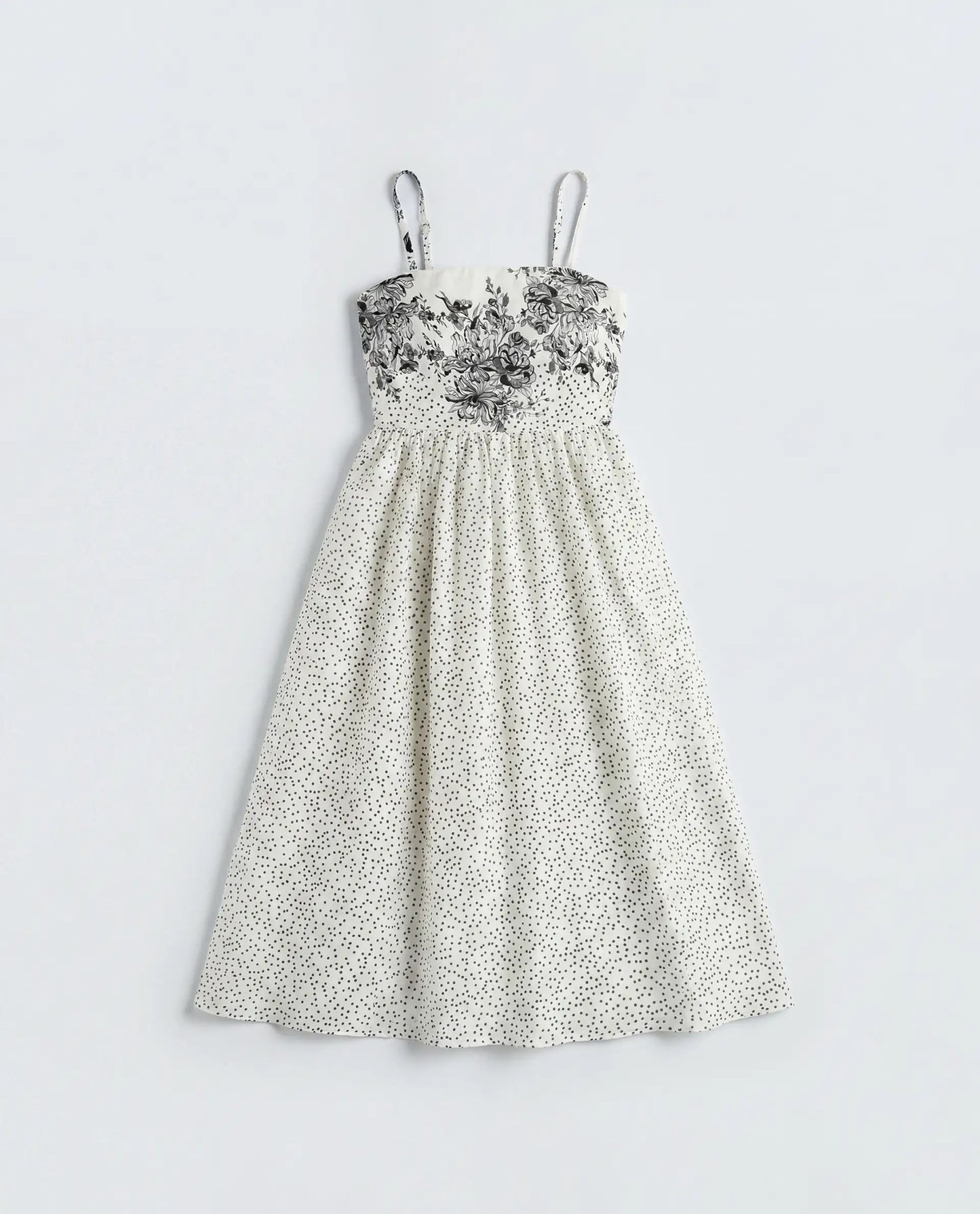 Rareism Women's Clora Off White Polyester Sleeveless Fit And Flare Floral Print Dress